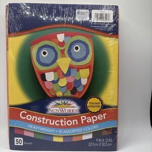 4 Packs Of 50 Sheets Each , Assorted Colors‎ Construction Paper 9x12IN